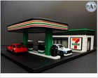 1 64 Scale Diy Gas Station Diorama Kit     Unassembled Miniature Fuel Stop Scene
