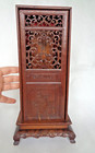 Unusual Asian Antique Chinese   Japanese Ancestral Hardwood Carved Tablet Shrine