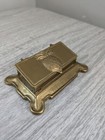 Vintage Brass Pineapple Stamp Box Desk Accessory