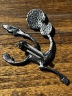 Vintage Sterling Silver Roadrunner Brooch Pin Turquoise Nativeamerican Southwest