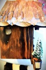 Little Hand Painted Flowers Shack 1 Day Cuckoo Clock Nos   