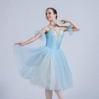 Girl Elegant Performance Romantic Sky Blue Ballet Tutu Dance Costume Dress Stage