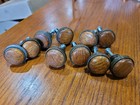 Lot Of 10 Antique Oak   Brass Cabinet Knobs 1 25  Arts   Crafts Mission Dresser