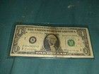 1969  1 Dollar Bill Error Miscut Misaligned Error Note   B58476204b Bank B In Ny