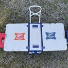 Vintage Rare Rolling Miller High Life Rolling Cooler Ice Box Chest Table Chairs