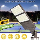 Commercial Led Parking Lot Light 320w Shoebox Light Fixture With Photocell 5000k