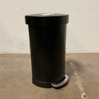 Simplehuman 45 L Semi-round Step Trash Can Matte Black Steel Cw2099