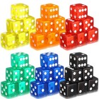 36-piece Casino Craps Dice Set - Acrylic Translucent D6  Square rounded Edges Fo