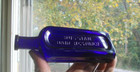 Rare Deep Cobalt Russian Hair Restorer 1890s Paneled Uk Hair Bottle Hand Blown