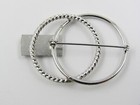 Hershey s Chocolate Bar Pin Brooch Silver Tone Double Entwined Circle