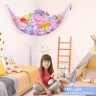 Stuffed Animal Hammock Net Corner Storage Organizer With Led Lights Set Of 2