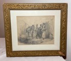 Antique 19th Century Original Bud Cornet Military Figural Sketch Pencil Drawing
