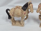 Vtg  Chinese Tang Dynasty Tomb Style Horses   Full Saddle Packs   Pottery Statue
