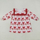 Sibling Christmas Santa Red Bow Outfit  Dress And Baby Romper