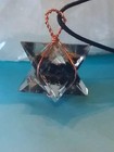 Orgone Merkaba Pendant  Large Copper Wrap Shungite Merkaba Necklace