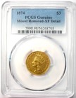1874 Three Dollar Indian Gold Coin  3 - Certified Pcgs Xf Details - Rare Coin 