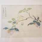 Signed Antique Framed Matted Chinese Silk Painting Wall Art Bird Branch Flowers
