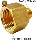 5 Pcs 1 2  Npt Female X 1 4    Npt Male Connector  Brass Pipe Fitting  1 2  To 1 4