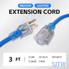 3 Ft Outdoor Extension Cord  12 3 Sjtw Heavy Duty Waterproof Power Cable 3 Prong