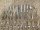 Vtg Wallace Stainless Starglow Flatware Set 44pcs Floral Knives Forks Spoons Htf