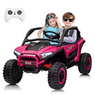 24v Kids 2 Seater Ride On Toy Car Electric Dump Truck 4wd Utv W remote Pink