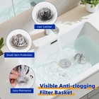 Universal Bathroom Sink Drain Strainer  Chrome Finish With Transparent Edge 
