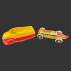 Vintage Lot Of 2 The Sun Rubber Co  Hard Rubber Car Toys Made In Usa