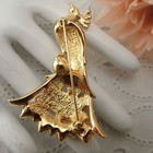 Vtg Swarovski Swan Stamp Peacock Bird Blue Green Crystal Gold Tone Pin Brooch