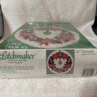 Vintage Latchmaker Christmas Tree Skirt Holiday Poinsettias Latch Hook Kit 1989