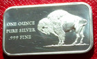 1976  Buffalo Bar-america Bicentennial 1 Troy Oz 999 Fine Silver By Madison Mint