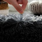 3 Piece Black Bathroom Rug Set Shaggy Bath Mat U Shape Contour Toilet Lid Cover