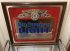 Budweiser Light Draught Beer Mirror Wall Bar Sign 18 x22  Usa 801 Vintage
