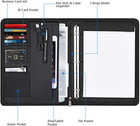 Portfolio Binder   3 Ring Binder Portfolio Organizer With Leather Folder Writing
