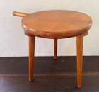Vintage Antique Poland Folk Primitive Farmhouse Three Legged Wood Milking Stool