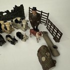 29 Vtg Miniature Lead Figures Lot  Britians Farm Cows Pig Fence Farmers