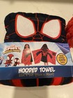 Kids Hooded Bath Shower Beach Towel bath Pouf Spidey Man 100  Cotton