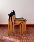 Set Of 4 Thonet Birch Bentwood Stacking Chairs