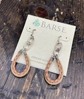 Barse Lariat Earrings- Leather- Sterling Silver- Nwt
