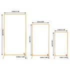 Set Of 3 Metal Backdrop Stand  Rectangular Balloon Frame  Gold Backdrop Decor
