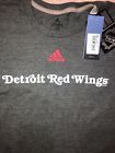 Mens Adidas Nhl Detroit Red Wings Hockey The Go-to Tee Shirt Grey Sz M Nwt