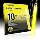 10pcs Military Grade Emergency Glow Sticks 6  Ultra Bright 12hr Yellow Survival