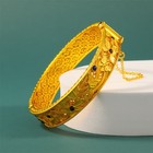 Orchid Chain Open Bangle Vintage Palace Style Buckle Cuff Bracelet Jewelry