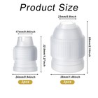 6 Pieces Couplers For Piping Bags Two Different Sizes Large-6 Pcs  White