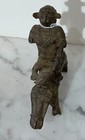 Antique Hindu Bronze Temple Statue Of A Male Figure Mounted On A Mythical Animal
