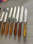 Vintage 16 Piece Bakelite Handle Flatware Set 14 Knives 2 Spoons Stainless Steel