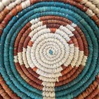 African Woven Coiled Wall Basket Bowl 7x3    Handmade Boho Decor Rustic Tribal