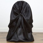 6 Black Satin Universal Chair Cover For Wedding Banquet Reception Decorations