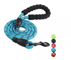 5 Ft Dog Rope Leash - Reflective Nylon Lead  Training Padded Handle For Puppies