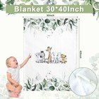 Baby Safari Animals Crib Bedding Set 3 Pcs Crib Set Baby Blanket  Fitted Shee   