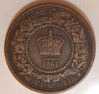 1861 Nova Scotia Canada 1 Cent Lot 636